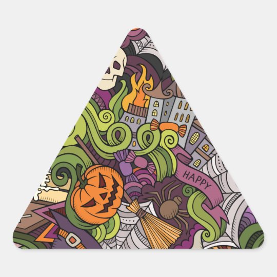 Halloween pattern triangle sticker