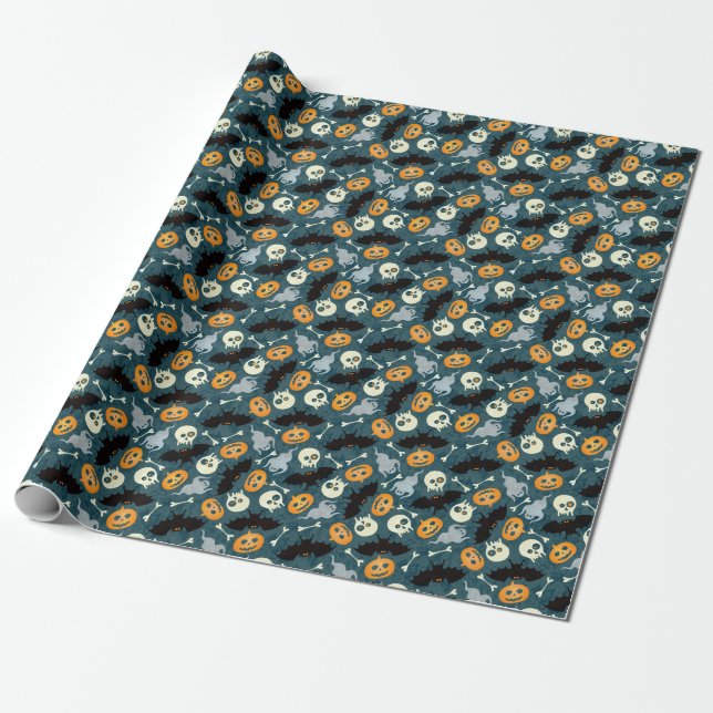 Halloween pattern wrapping paper (Unrolled)