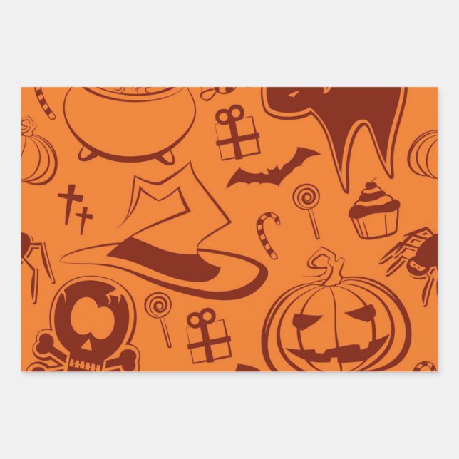 Halloween pattern wrapping paper sheet (Front)