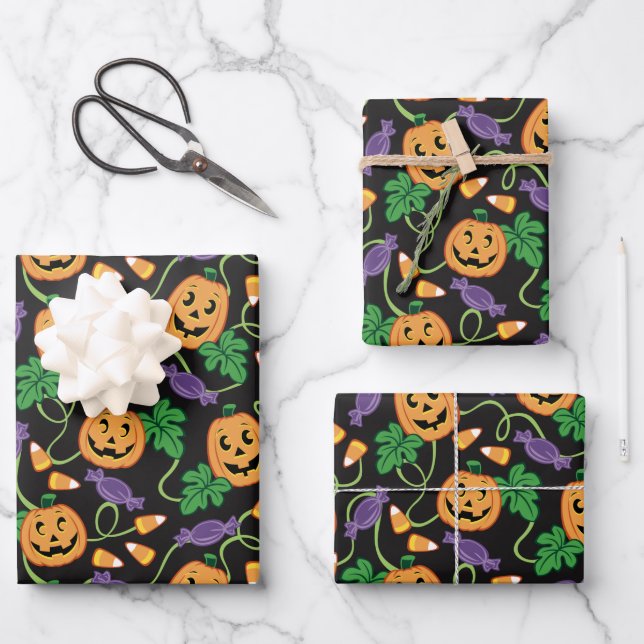 HALLOWEEN PATTERN WRAPPING PAPER SHEET (Front)
