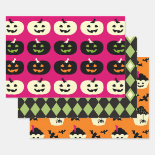 Halloween Pattern Wrapping Paper Sheet