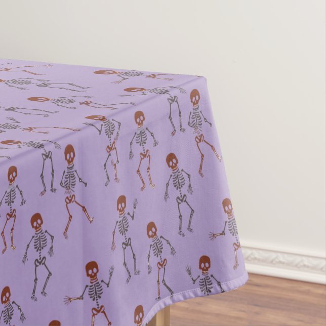 Halloween Patttern Of Dancing Skeletons Tablecloth (In Situ)