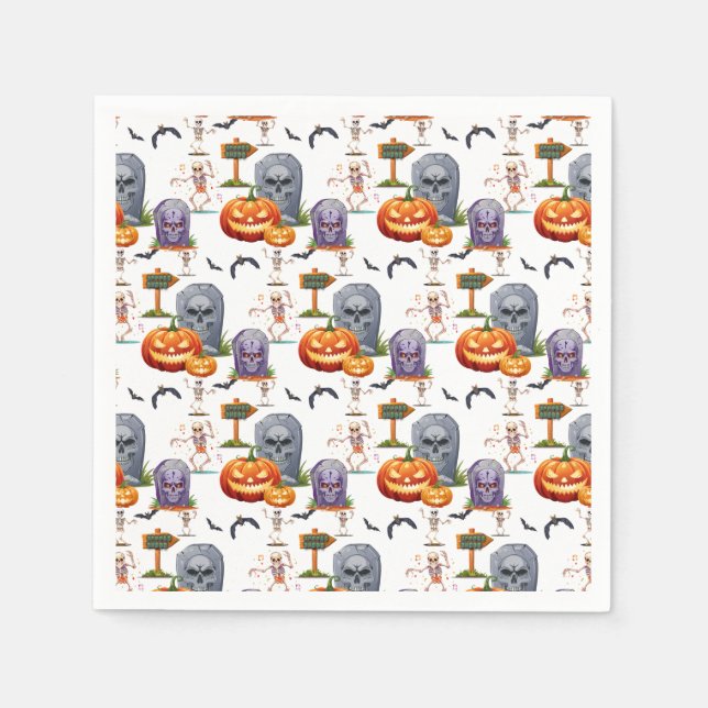 Halloween Patttern On  Napkin (Front)