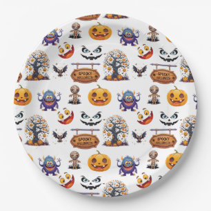 Halloween Patttern On Paper Plate