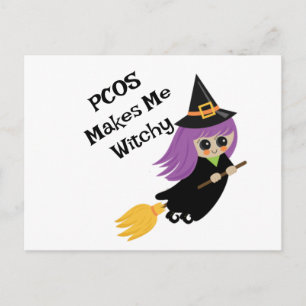Halloween PCOS Makes Me Witchy Postcard