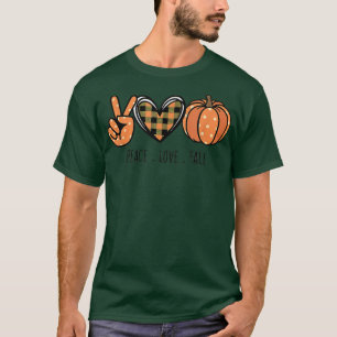 Halloween Peace Love and Pumpkins Fall Boys Girls T-Shirt