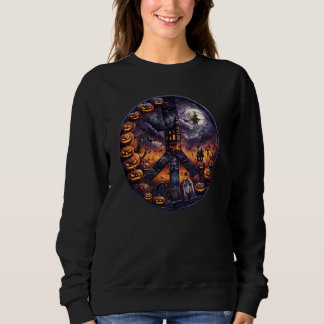 Halloween Peace Sign Sweatshirt Spooky Cute Crew