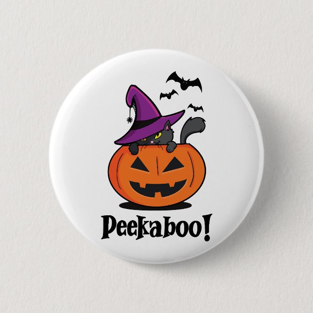 Halloween Peekaboo 6 Cm Round Badge (Front)