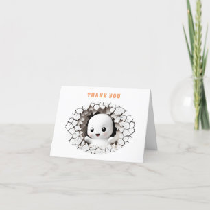 Halloween Peeking Boo Baby Shower Thank You Card 