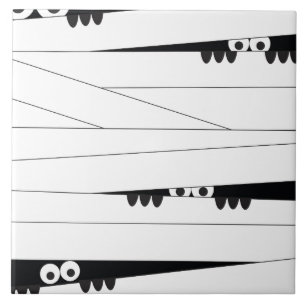 Halloween Peeking Mummy Ceramic Tile