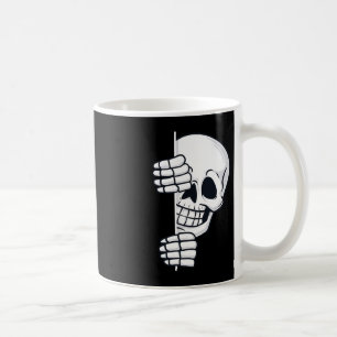 Halloween Peeking Skeleton Scary Boys Girls Kids Coffee Mug