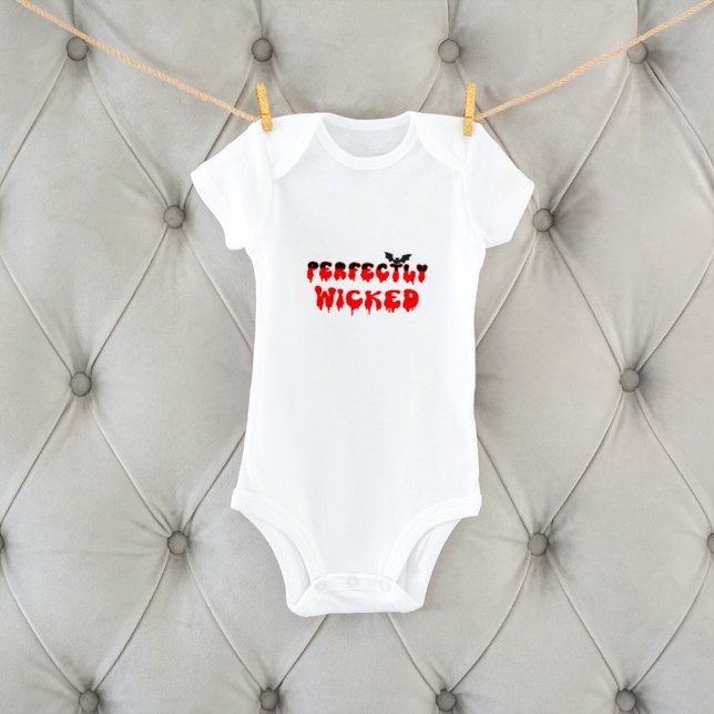 Halloween Perfectly Wicked Funny Scary  Baby Bodysuit (Creator Uploaded)