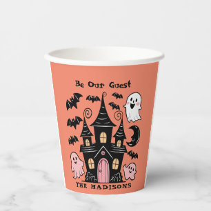 Halloween Personalised Be Our Guest Haunted House  Paper Cups