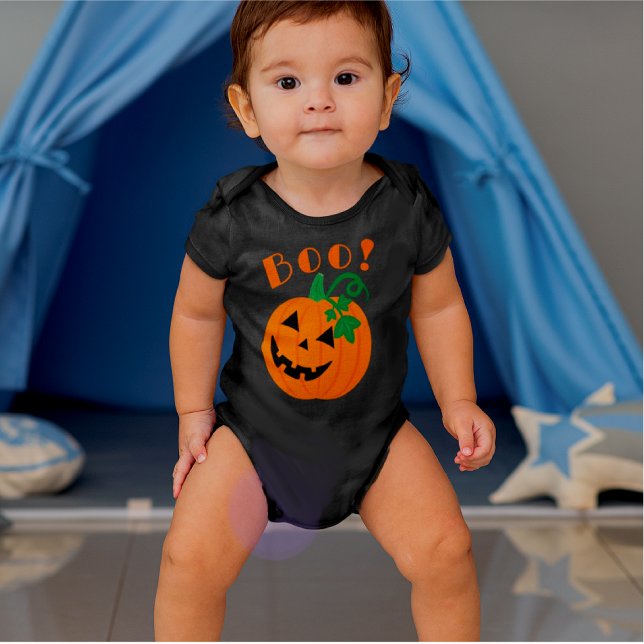  Halloween Personalised Jack O Lantern Boo Baby Bodysuit (Lots of styles and sizes available! Personalize it!)
