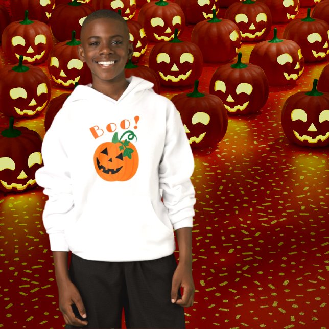  Halloween Personalised Jack O Lantern Boo Kids (Looking good in this bool hoody!)