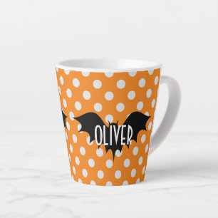 Halloween personalised trick or treat monogram latte mug