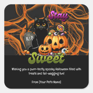 Halloween Pet in spooky costumes Square Sticker