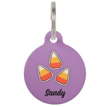 Halloween pet tag, candy corn dog tag