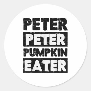 Halloween Peter Pumpkin Eater Funny Costume Men Wo Classic Round Sticker