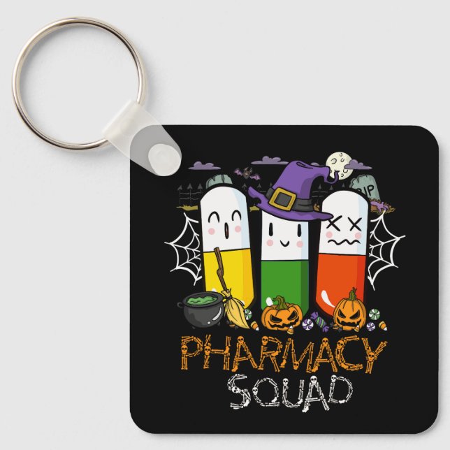 Halloween Pharmacy Squad PIlls Costume Pharmacist  Key Ring (Front)