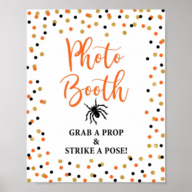 Halloween Photo Booth Party Confetti Sign (Front)