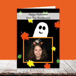 Halloween Photo Greeting Card --  Ghost Frame