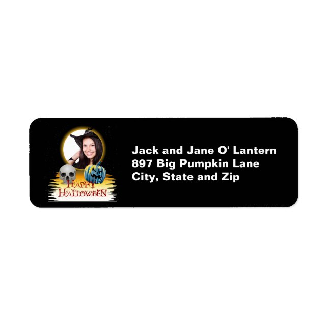 Halloween Photo, Skull & Jack o' Lantern Labels (Front)
