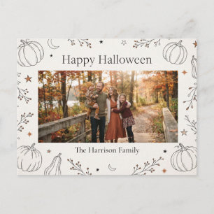 Halloween Photo Template with Pumpkins and Stars