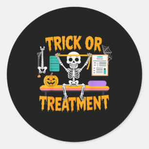 Halloween Physical Therapy Therapist Pt Trick Or T Classic Round Sticker