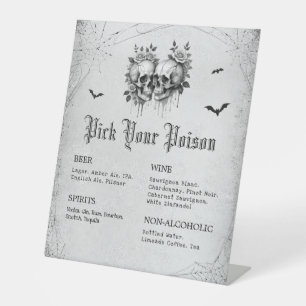 Halloween Pick Your Poison Bar  Pedestal Sign