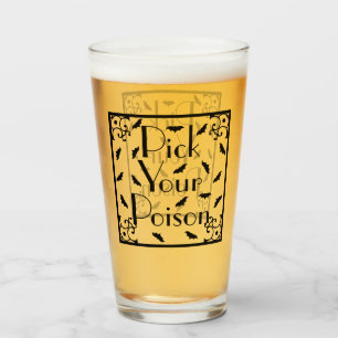Halloween Pick Your Poison Bats Glass