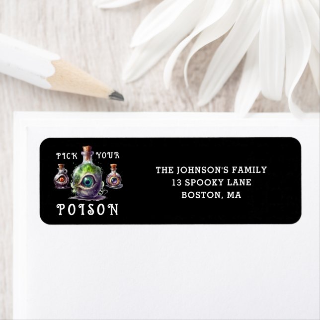 Halloween Pick Your Poison Return Address Label (Insitu)