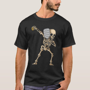Halloween Pickleball Costume Dabbing Skeleton Pick T-Shirt