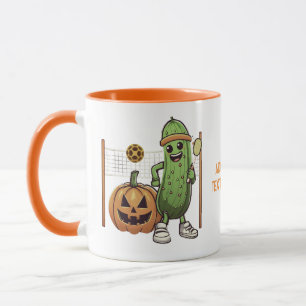 Halloween Pickleball Court Sports Lovers Pumpkin Mug