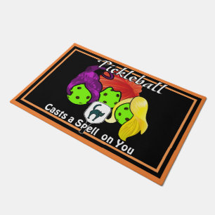 Halloween Pickleball Witches Entry Way Doormat