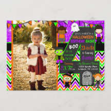Halloween Picture Birthday Party Invitation