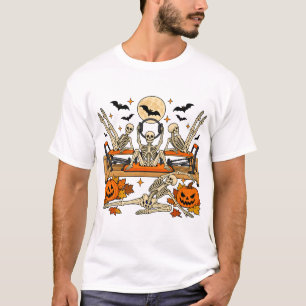 Halloween Pilates Skeleton Reformer Art T-Shirt