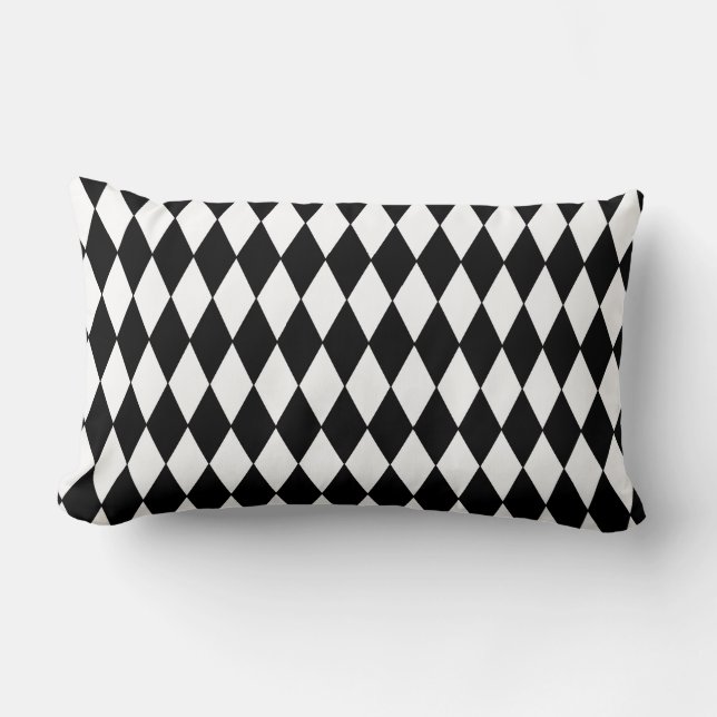Halloween Pillow-Harlequin Diamonds Lumbar Cushion (Front)