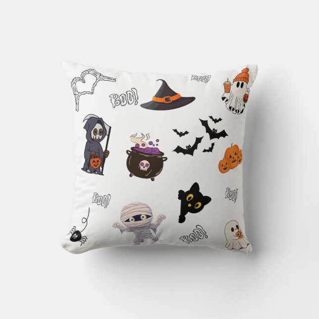 Halloween pillow with cute characters (Front)