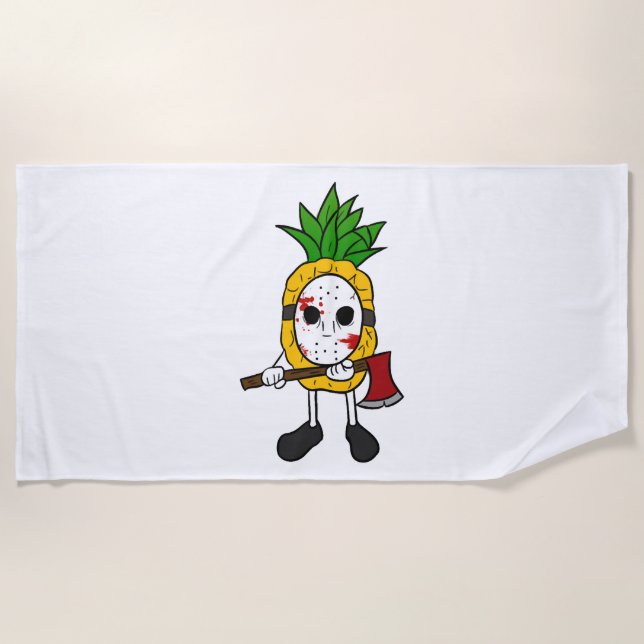 Halloween Pineapple  Beach Towel (Front)