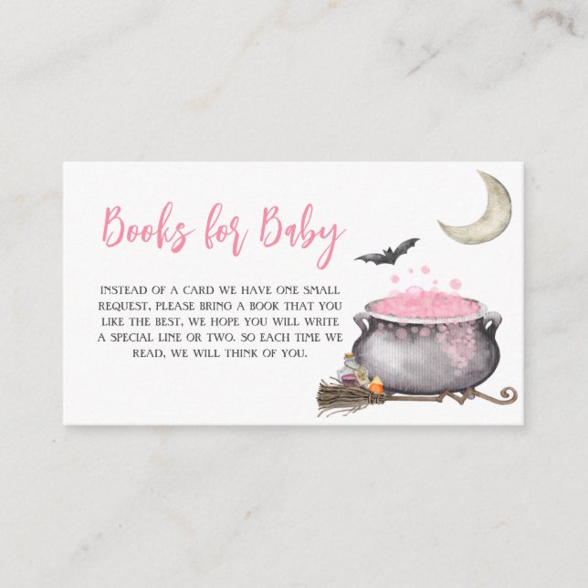 Halloween Pink Baby is Brewing Books for Baby Enclosure Card (Front)