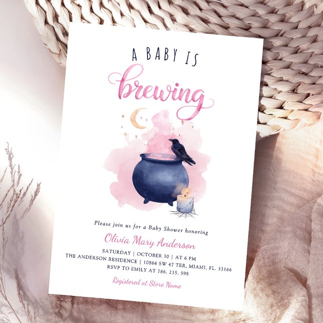 Halloween Pink Baby Shower  Invitation (Creator Uploaded)