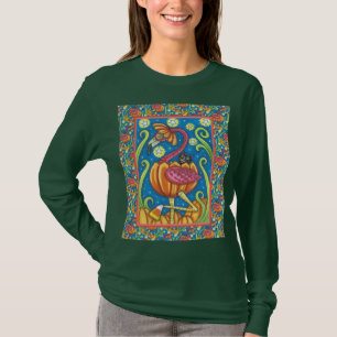 HALLOWEEN PINK FLAMINGO & BLACK CAT IN PUMPKIN T-Shirt