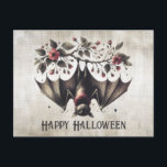 Halloween Pink Flowers Evil Bat Green Leaves Postcard<br><div class="desc">Halloween Pink Flowers Evil Bat Green Leaves Postcard. Unique,  beautiful,  stylish design. Easy to be personalised. Font style,  size and colours can be changed. Matching items are available.</div>