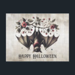 Halloween Pink Flowers Evil Bat Green Leaves Postcard<br><div class="desc">Halloween Pink Flowers Evil Bat Green Leaves Postcard. Unique,  beautiful,  stylish design. Easy to be personalised. Font style,  size and colours can be changed. Matching items are available.</div>
