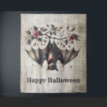 Halloween Pink Flowers Evil Bat Green Leaves Tapestry<br><div class="desc">Halloween Pink Flowers Evil Bat Green Leaves Tapestry. Unique,  beautiful,  stylish design. Easy to be personalised. Font style,  size and colours can be changed. Matching items are available.</div>