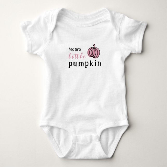 Halloween Pink Little Pumpkin Baby Bodysuit (Front)