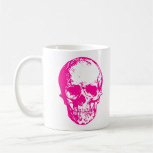 halloween pink skull goth coffee mug