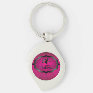 Halloween pink witch key ring