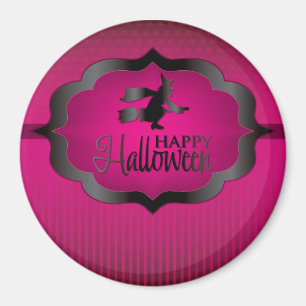 Halloween pink witch magnet